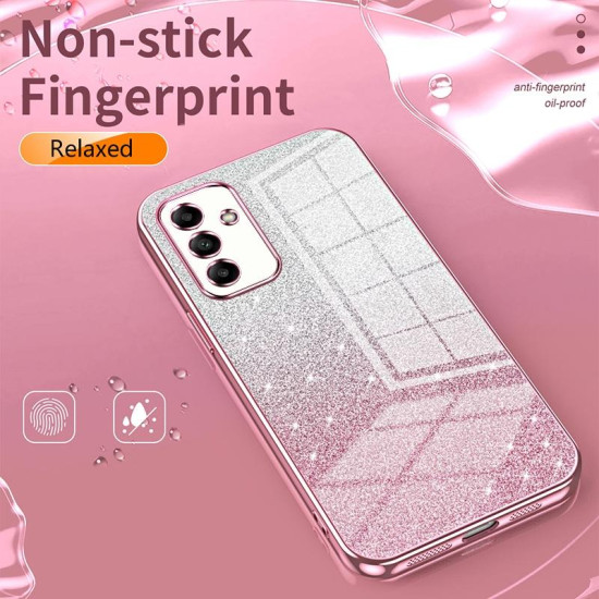 For Samsung Galaxy S24+ 5G Gradient Glitter Powder Electroplated Phone Case(Silver)