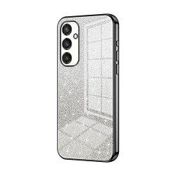 For Samsung Galaxy S24+ 5G Gradient Glitter Powder Electroplated Phone Case(Black)