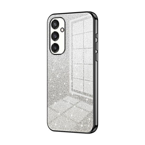 For Samsung Galaxy S24+ 5G Gradient Glitter Powder Electroplated Phone Case(Black)