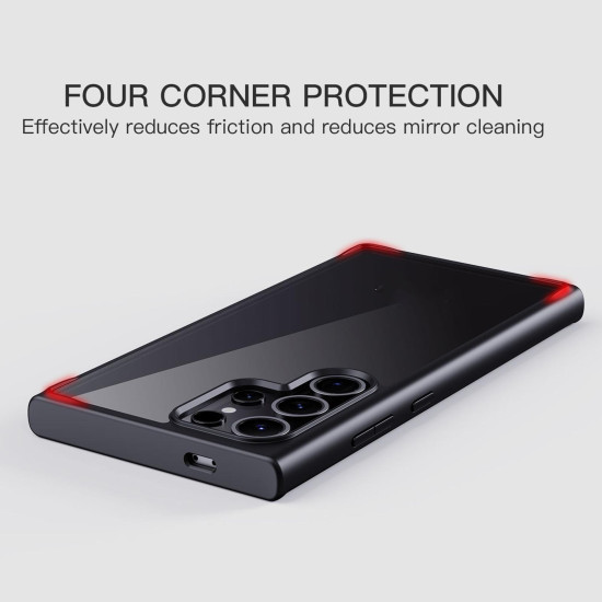 For Samsung Galaxy S24+ 5G Ming Shield Hybrid Frosted Transparent PC + TPU Scratchproof Phone Case(Black)