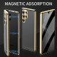 For Samsung Galaxy S24+ 5G Privacy Full Cover Magnetic Metal Tempered Glass Phone Case(Silver)