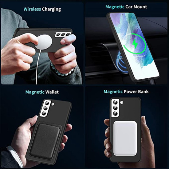 For Samsung Galaxy S24+ 5G MagSafe Magnetic Liquid Silicone Phone Case(Black)