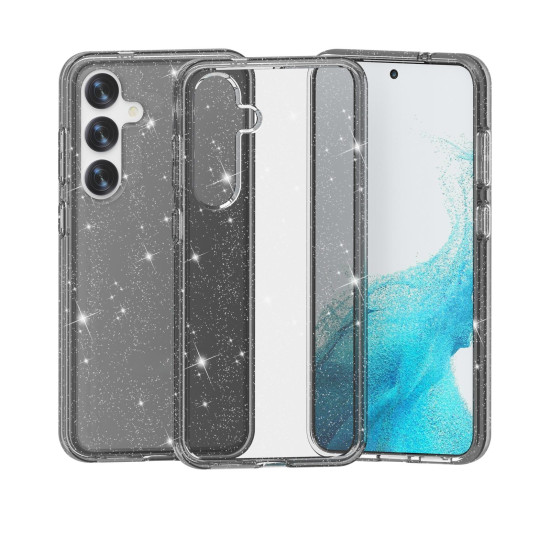 For Samsung Galaxy S24+ 5G Shockproof Terminator Glitter Powder Phone Case(Black)