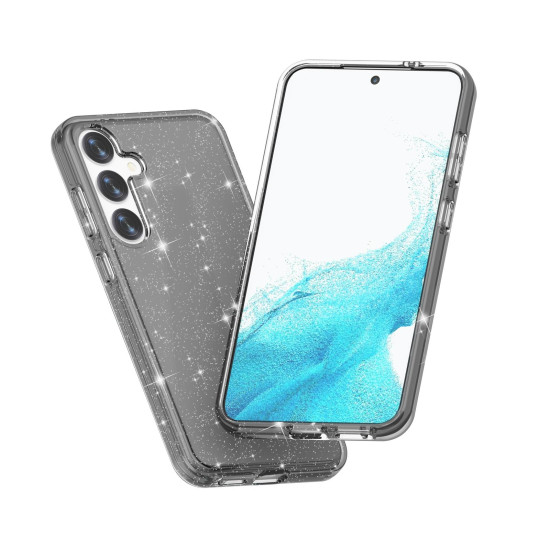 For Samsung Galaxy S24+ 5G Shockproof Terminator Glitter Powder Phone Case(Black)