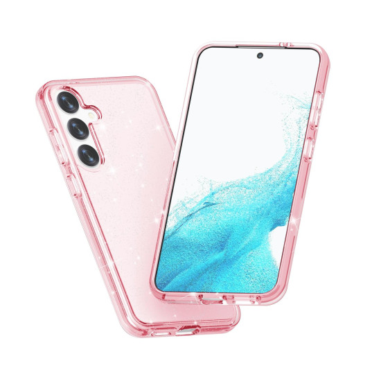 For Samsung Galaxy S24+ 5G Shockproof Terminator Glitter Powder Phone Case(Pink)