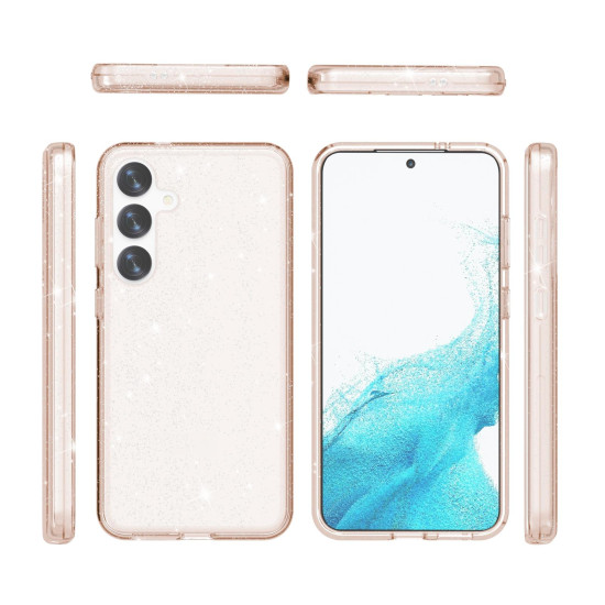 For Samsung Galaxy S24+ 5G Shockproof Terminator Glitter Powder Phone Case(Gold)