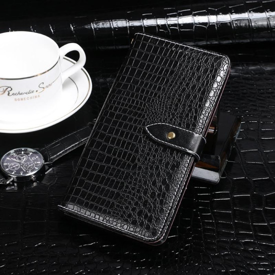 For Samsung Galaxy S24+ 5G idewei Crocodile Texture Leather Phone Case(Black)