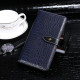 For Samsung Galaxy S24+ 5G idewei Crocodile Texture Leather Phone Case(Dark Blue)