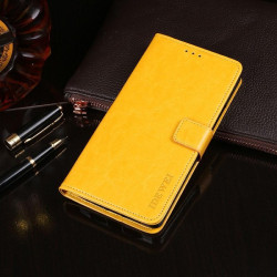 For Samsung Galaxy S24+ 5G idewei Crazy Horse Texture Leather Phone Case(Yellow)