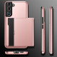 For Samsung Galaxy S24+ 5G Shockproof Armor Phone Case with Card Slot(Silver)