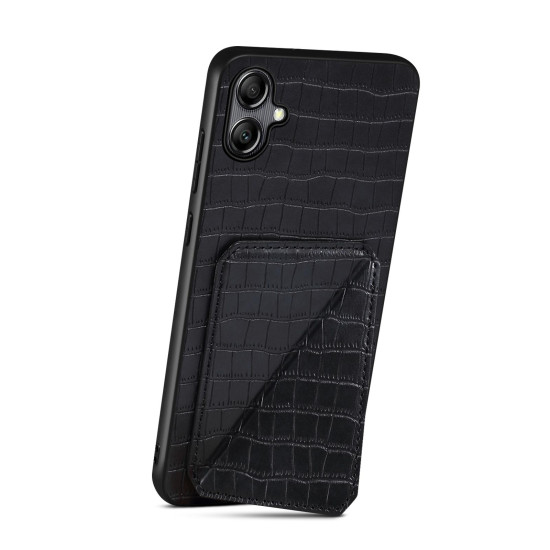 For Samsung Galaxy S24+ 5G Denior Imitation Crocodile Leather Back Phone Case with Holder(Black)