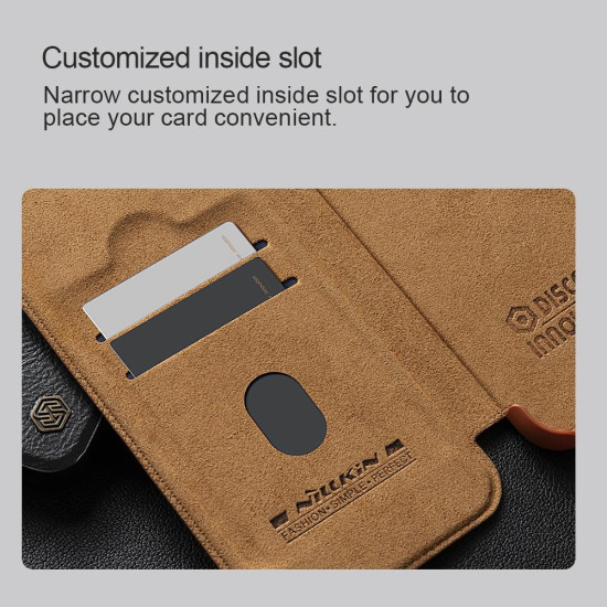 For Samsung Galaxy S24+ 5G NILLKIN Qin Prop Series Flip Camera Cover Design Leather Phone Case(Black)