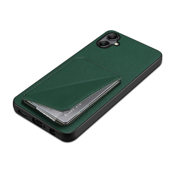 For Samsung Galaxy S24+ 5G Denior Imitation Calf Leather Back Phone Case with Holder(Green)