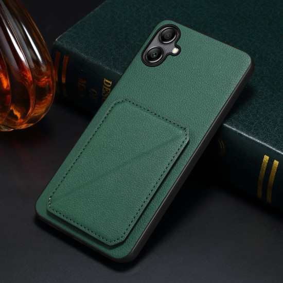For Samsung Galaxy S24+ 5G Denior Imitation Calf Leather Back Phone Case with Holder(Green)