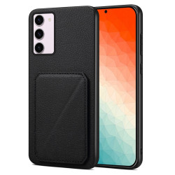 For Samsung Galaxy S24+ 5G Denior Imitation Calf Leather Back Phone Case with Holder(Black)