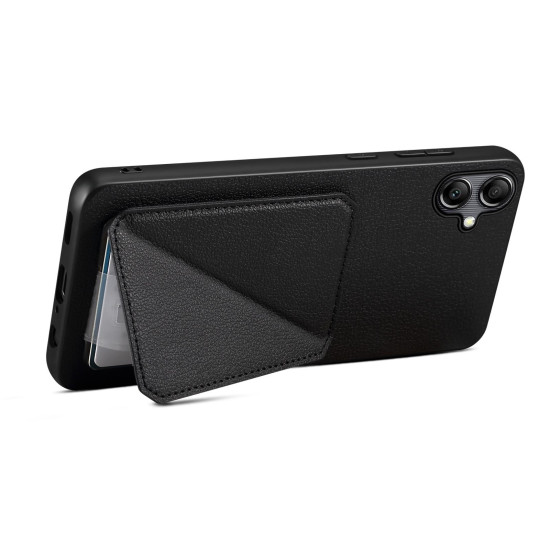 For Samsung Galaxy S24+ 5G Denior Imitation Calf Leather Back Phone Case with Holder(Black)