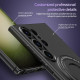 For Samsung Galaxy S24+ 5G Matte Magsafe Magnetic Phone Case with Trolley Holder(Black)
