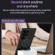 For Samsung Galaxy S24+ 5G Matte Magsafe Magnetic Phone Case with Trolley Holder(Black)