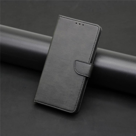 For Samsung Galaxy S24+ 5G Calf Texture Buckle Flip Leather Phone Case(Black)