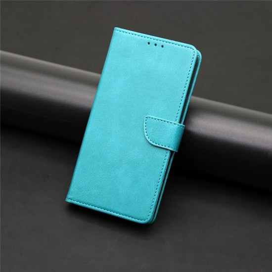 For Samsung Galaxy S24+ 5G Calf Texture Buckle Flip Leather Phone Case(Light Blue)