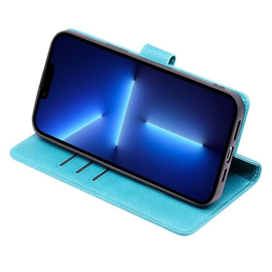 For Samsung Galaxy S24+ 5G Calf Texture Buckle Flip Leather Phone Case(Light Blue)