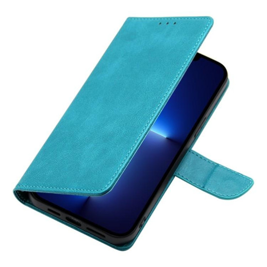 For Samsung Galaxy S24+ 5G Calf Texture Buckle Flip Leather Phone Case(Light Blue)