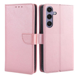 For Samsung Galaxy S24+ 5G Calf Texture Buckle Flip Leather Phone Case(Rose Gold)