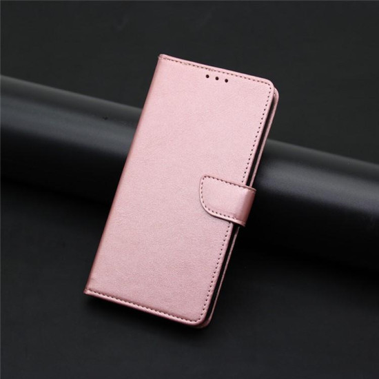 For Samsung Galaxy S24+ 5G Calf Texture Buckle Flip Leather Phone Case(Rose Gold)