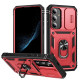 For Samsung Galaxy S24+ 5G Sliding Camshield TPU + PC Phone Case with Holder(Red+Black)