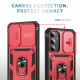 For Samsung Galaxy S24+ 5G Sliding Camshield TPU + PC Phone Case with Holder(Red+Black)