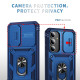 For Samsung Galaxy S24+ 5G Sliding Camshield TPU + PC Phone Case with Holder(Navy Blue)