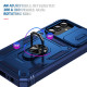 For Samsung Galaxy S24+ 5G Sliding Camshield TPU + PC Phone Case with Holder(Navy Blue)
