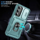 For Samsung Galaxy S24+ 5G Sliding Camshield TPU + PC Phone Case with Holder(Green)