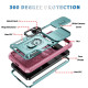 For Samsung Galaxy S24+ 5G Sliding Camshield TPU + PC Phone Case with Holder(Green+Pink)