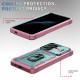 For Samsung Galaxy S24+ 5G Sliding Camshield TPU + PC Phone Case with Holder(Green+Pink)