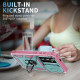 For Samsung Galaxy S24+ 5G Sliding Camshield TPU + PC Phone Case with Holder(Green+Pink)