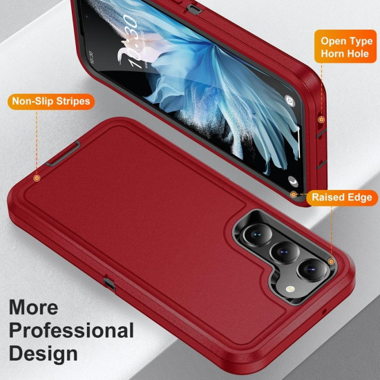For Samsung Galaxy S24+ 5G / S25+ 5G Life Waterproof Rugged Phone Case(Red + Black)