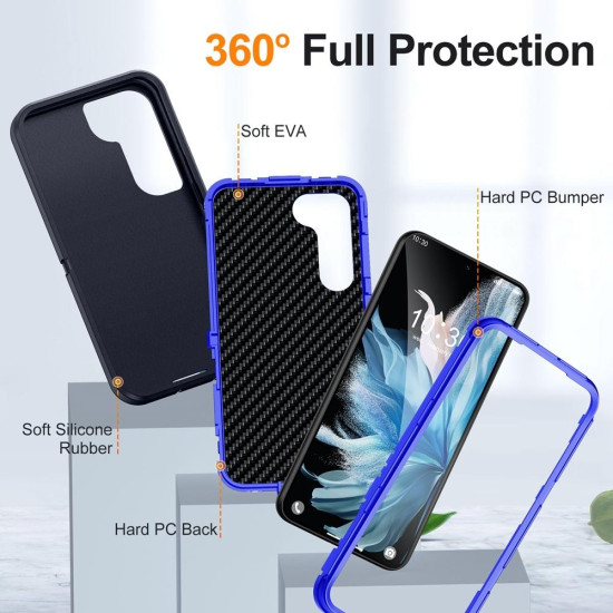 For Samsung Galaxy S24+ 5G / S25+ 5G Life Waterproof Rugged Phone Case(Dark Blue + Royal Blue)