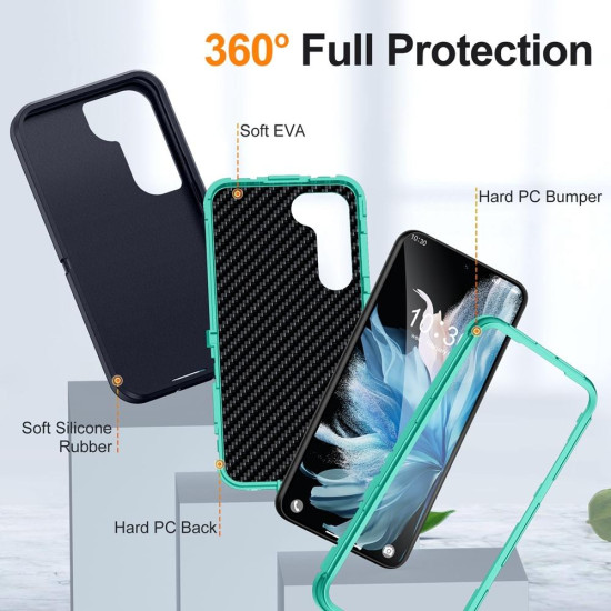 For Samsung Galaxy S24+ 5G / S25+ 5G Life Waterproof Rugged Phone Case(Dark Blue + Light Blue)