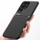 For Samsung Galaxy S24+ 5G Classic Tilt Strip Grain Magnetic Shockproof PC + TPU Phone Case(Red)