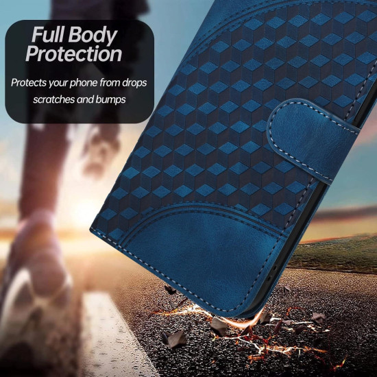 For Samsung Galaxy S24+ 5G YX0060 Elephant Head Embossed Phone Leather Case with Lanyard(Royal Blue)