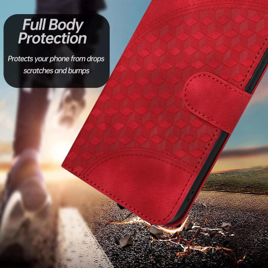 For Samsung Galaxy S24+ 5G YX0060 Elephant Head Embossed Phone Leather Case with Lanyard(Red)