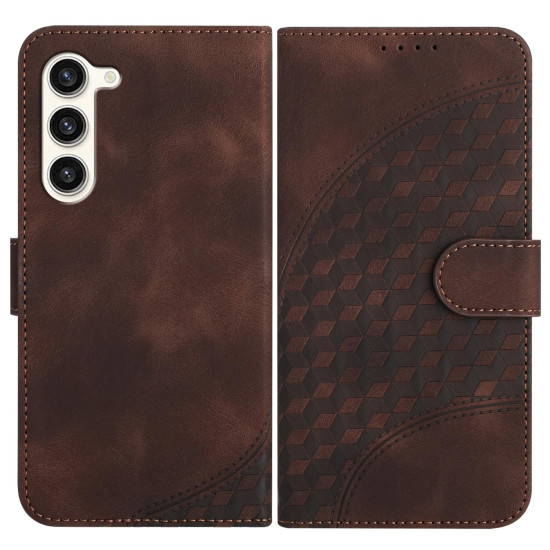 For Samsung Galaxy S24+ 5G YX0060 Elephant Head Embossed Phone Leather Case with Lanyard(Coffee)