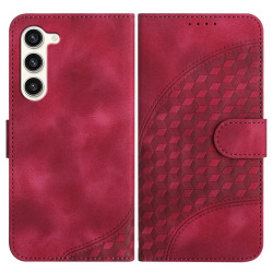 For Samsung Galaxy S23+ 5G YX0060 Elephant Head Embossed Phone Leather Case with Lanyard(Rose Red)