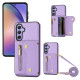 For Samsung Galaxy S24+ DF-09 Crossbody Litchi texture Card Bag Design PU Phone Case(Purple)