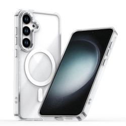 For Samsung Galaxy S24+ 5G MagSafe Magnetic Clear Phone Case(White)