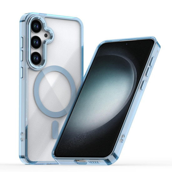 For Samsung Galaxy S24+ 5G MagSafe Magnetic Clear Phone Case(Blue)