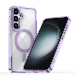 For Samsung Galaxy S24+ 5G MagSafe Magnetic Clear Phone Case(Purple)