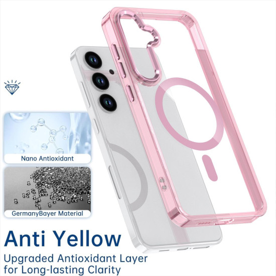 For Samsung Galaxy S24+ 5G MagSafe Magnetic Clear Phone Case(Purple)