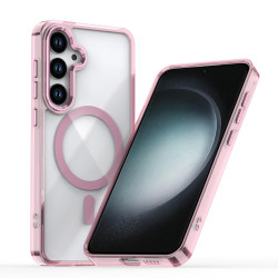 For Samsung Galaxy S24+ 5G MagSafe Magnetic Clear Phone Case(Pink)